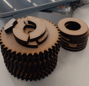 Laser cut from the Illustrator file